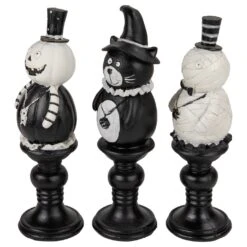 Northlight Pumpkin, Cat And Ghost Halloween Candlestick Decorations - 8.25" - Set Of 3 Black 12 Northlight Pumpkin, Cat And Ghost Halloween Candlestick Decorations - 8.25" - Set Of 3 Black -Northlight 6917726725610554592