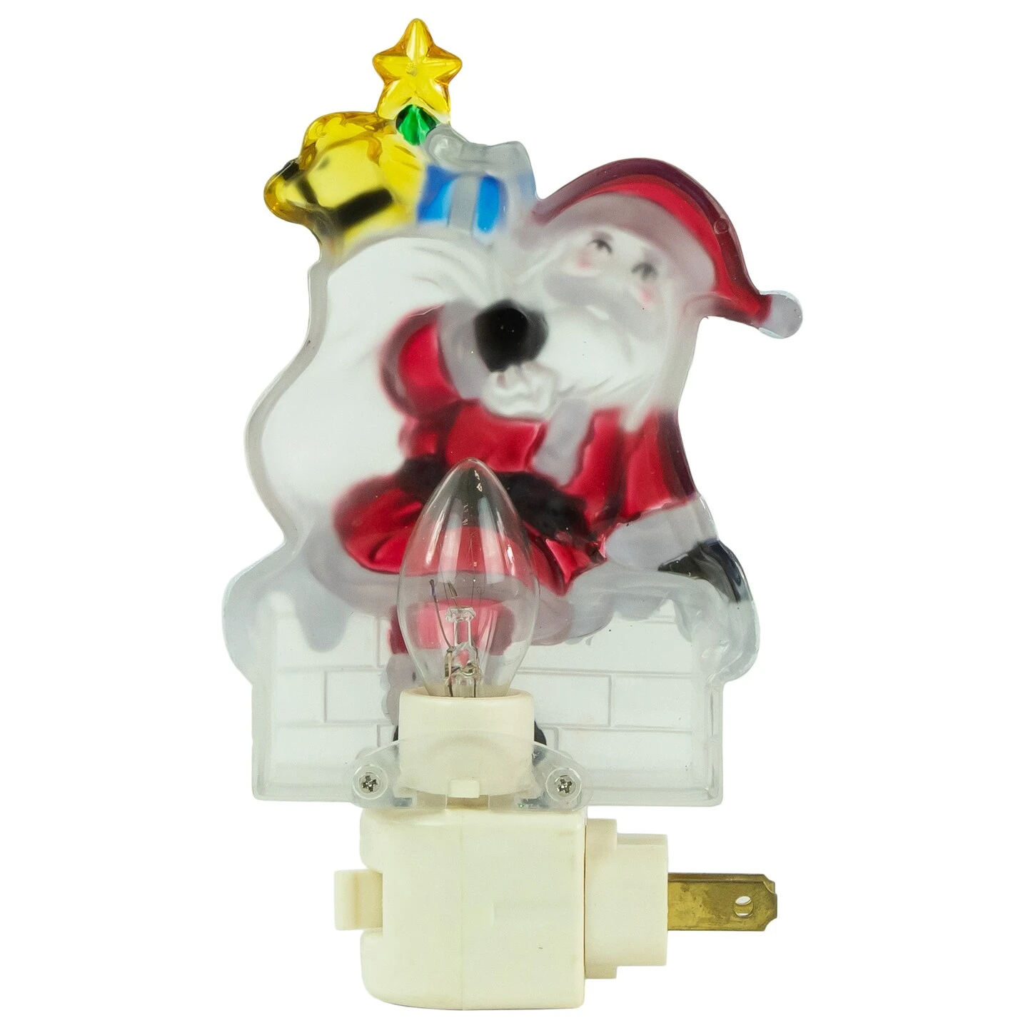 Northlight Santa In Chimney Frosted Christmas Night Light - 6.25" Red 9 Northlight Santa In Chimney Frosted Christmas Night Light - 6.25" Red - Image 7