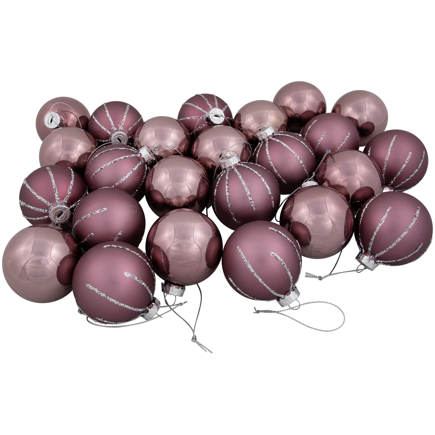 Northlight Shiny And Matte Christmas Glass Ball Ornaments - 2.25" (55mm) - Pink - 24ct 9 Northlight Shiny And Matte Christmas Glass Ball Ornaments - 2.25" (55mm) - Pink - 24ct - Image 7