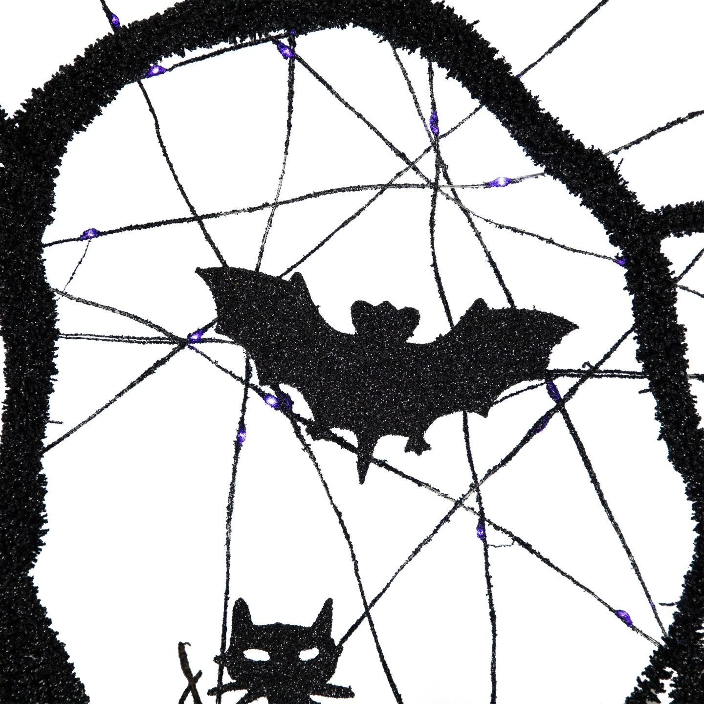 Northlight LED Lighted Black Twig Halloween Wreath With Bats - 13" - Purple Lights 9 Northlight LED Lighted Black Twig Halloween Wreath With Bats - 13" - Purple Lights - Image 7