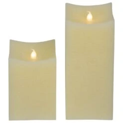 Northlight LED Flickering Flameless Wax Rectangular Candles - 8" - Cream - Set Of 2 Ivory 14 Northlight LED Flickering Flameless Wax Rectangular Candles - 8" - Cream - Set Of 2 Ivory -Northlight 6917726726281839840