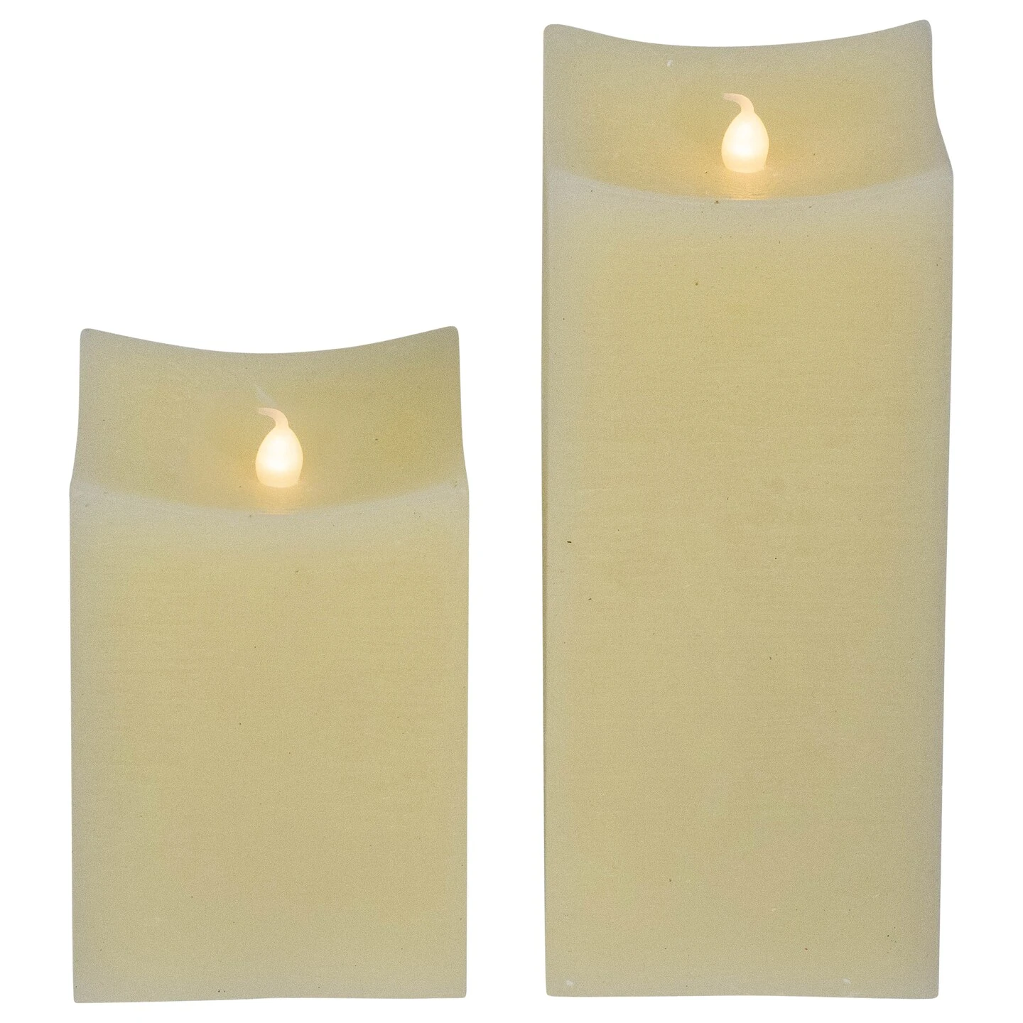 Northlight LED Flickering Flameless Wax Rectangular Candles - 8" - Cream - Set Of 2 Ivory 7 Northlight LED Flickering Flameless Wax Rectangular Candles - 8" - Cream - Set Of 2 Ivory - Image 5