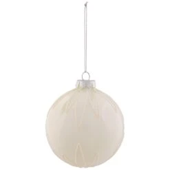 Northlight Starburst Glass Ball Christmas Ornament - 4" - Brushed White -Northlight 6917734340394424528