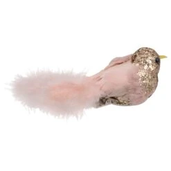 Northlight Sequin Clip On Birdwith Feather Tail Christmas Ornament - 4" - Gold And Pink -Northlight 6917742893566346464