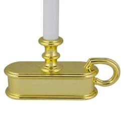 Northlight LED Lighted Window Candle With Handle Base - 9.5" - White And Gold -Northlight 6917742894803666144