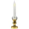 Northlight Flickering LED Window Candle With Timer - 8.5" - White And Brass 2 Northlight Flickering LED Window Candle With Timer - 8.5" - White And Brass -Northlight 6917743204771557840
