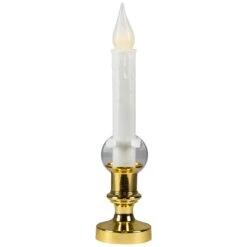 Northlight Flickering LED Window Candle With Timer - 8.5" - White And Brass 17 Northlight Flickering LED Window Candle With Timer - 8.5" - White And Brass -Northlight 6917743204771557840 2