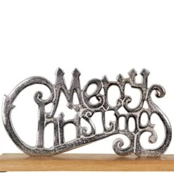 Northlight "Merry Christmas" Metal Sign Votive Candle Holder -15.5" Silver -Northlight 6917864470348949392