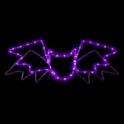 Northlight LED Lighted Bat 4-Function Halloween Window Decoration - 23.5" - Purple Lights