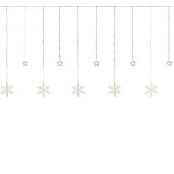 Northlight LED Star And Snowflake Window Curtain Christmas Lights - Clear - 4.75' Clear Wire - 250ct 8 Northlight LED Star And Snowflake Window Curtain Christmas Lights - Clear - 4.75' Clear Wire - 250ct -Northlight 6917892481039065760 1