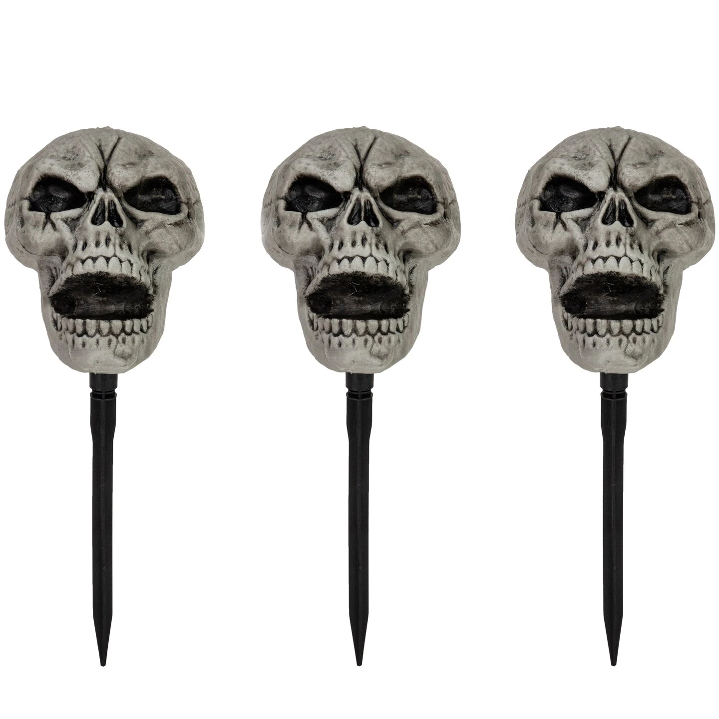 Northlight Set Of 3 Skull Stakes Outdoor Yard Halloween Decorations Gray 3 Northlight Set Of 3 Skull Stakes Outdoor Yard Halloween Decorations Gray