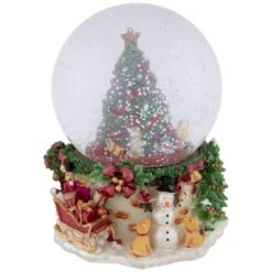Northlight Gifts Under The Christmas Tree Musical Snow Globe - 6.5" Green -Northlight 6917892481800475296 2