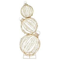 Northlight Open Design Stacked Christmas Ornaments Outdoor Decoration - 51" - Gold - Warm White 13 Northlight Open Design Stacked Christmas Ornaments Outdoor Decoration - 51" - Gold - Warm White -Northlight 6917892482539578016