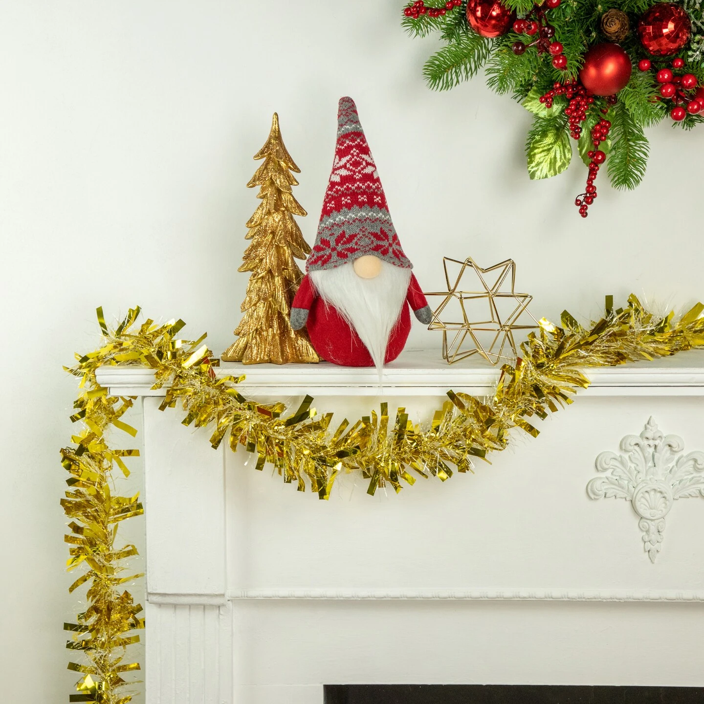 Northlight Snow Blush Wide Cut Tinsel Commercial Christmas Garland - 50' X 3" - Gold - Unlit 5 Northlight Snow Blush Wide Cut Tinsel Commercial Christmas Garland - 50' X 3" - Gold - Unlit - Image 3