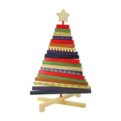 Northlight Adjustable Wooden Christmas Tree Decoration - 15.5" - Multicolor Beige -Northlight 6917892482803294880 2