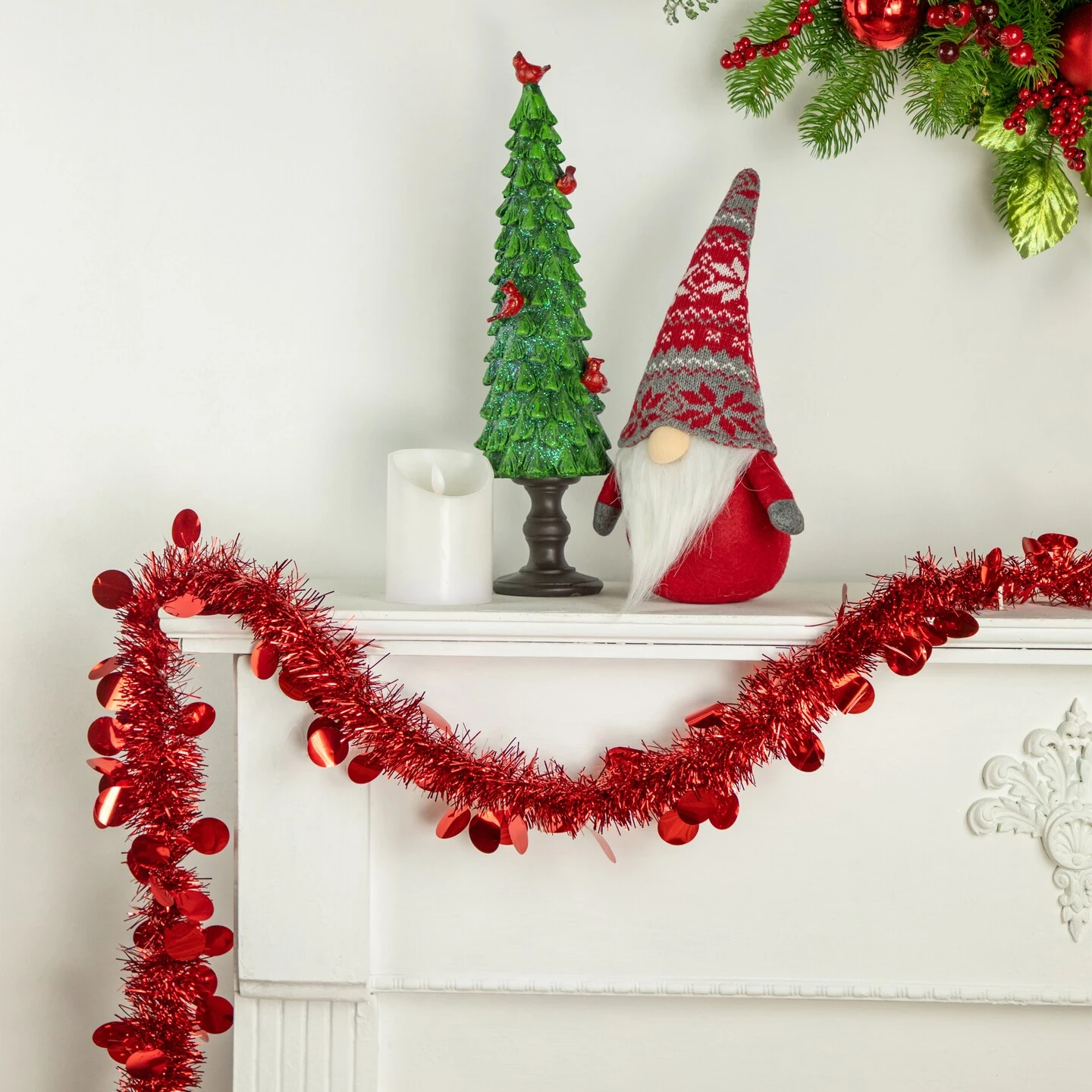 Northlight Tinsel Commercial Length Christmas Garland - 50' X 2.5" - Red - Unlit 5 Northlight Tinsel Commercial Length Christmas Garland - 50' X 2.5" - Red - Unlit - Image 3