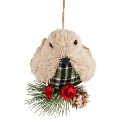 Northlight Front Facing Bird On Frosted Pine Needle Christmas Ornament - 6.75" Green -Northlight 6917909319647093408