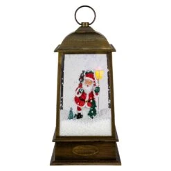 Northlight LED Lighted Snowing And Musical Santa Christmas Lantern - 13.5" Bronze 9 Northlight LED Lighted Snowing And Musical Santa Christmas Lantern - 13.5" Bronze -Northlight 6917909319676453536 1