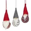 Northlight Santa Gnome Christmas Ornaments - 4.75" - Red And Gray - Set Of 3 -Northlight 6917909319822729888