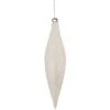 Northlight 9.5" White Beaded Glitter Finial Glass Christmas Ornament -Northlight 6917909319978443424