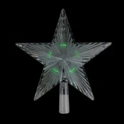 Northlight Lighted Flashing Crystal Star Christmas Tree Topper - 9" - Multicolor LED Lights Clear -Northlight 6917909320016716448