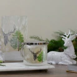 Northlight 4" Deer, Pine And Snowflakes Hand Painted Flameless Glass Candle Lantern Gray 11 Northlight 4" Deer, Pine And Snowflakes Hand Painted Flameless Glass Candle Lantern Gray -Northlight 6917909320433525408