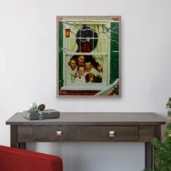 Northlight 19" Lighted Norman Rockwell 'Oh Boy! It's Pop With A New Plymouth' Christmas Wall Art White -Northlight 6917909320477565600