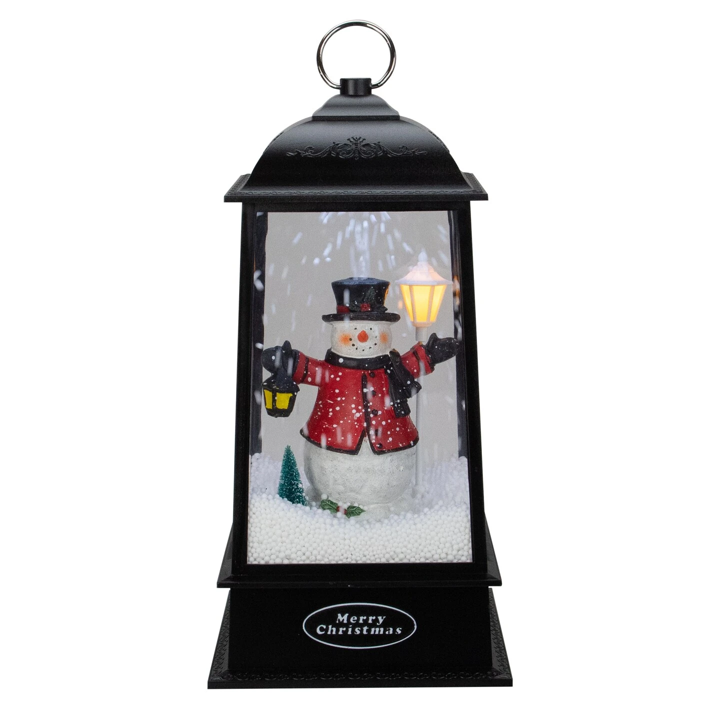 Northlight Lighted Snowman Christmas Lantern With Falling Snow - 13" - Black 3 Northlight Lighted Snowman Christmas Lantern With Falling Snow - 13" - Black