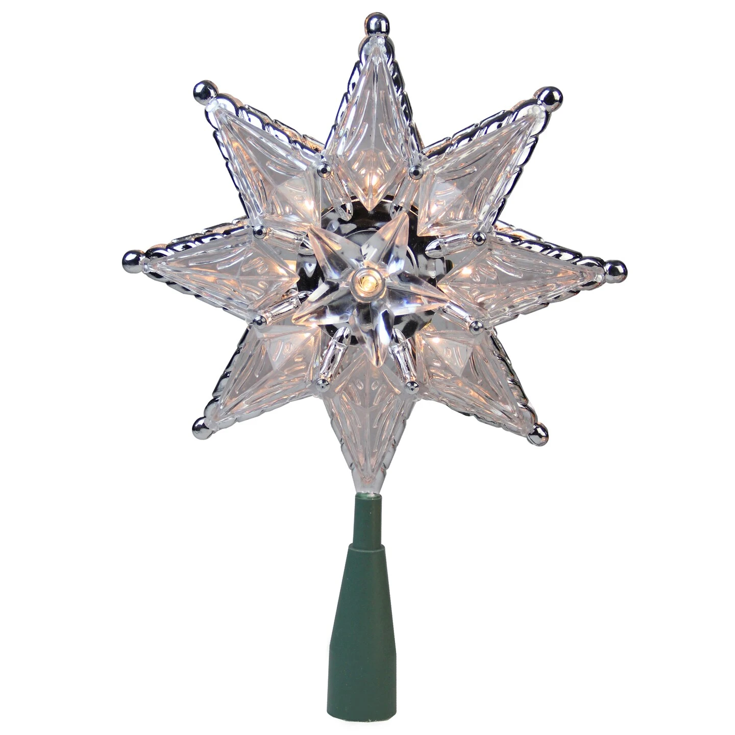 Northlight 8" Lighted Silver And Clear Mosaic Star Christmas Tree Topper - Clear Lights 7 Northlight 8" Lighted Silver And Clear Mosaic Star Christmas Tree Topper - Clear Lights - Image 5