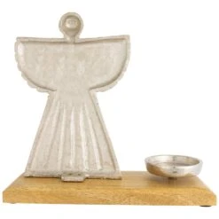 Northlight Heavenly Angel Metal Christmas Votive Candle Holder - 10" - Silver -Northlight 6917917499773282192