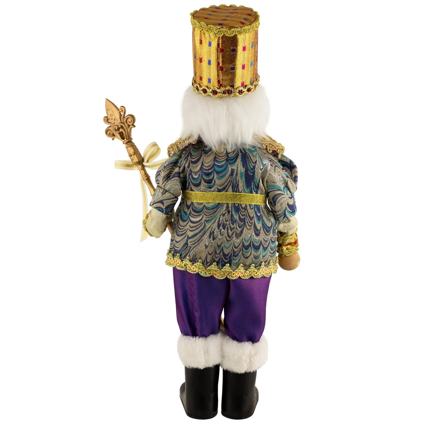 Northlight Nutcracker With Jeweled Scepter Christmas Figure - 16" Gold 8 Northlight Nutcracker With Jeweled Scepter Christmas Figure - 16" Gold - Image 6