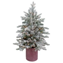 Northlight Real Touch™️ Pre-Lit Medium Saratoga Spruce Flocked Artificial Potted Christmas Tree 4' - Clear Lights Green 17 Northlight Real Touch™️ Pre-Lit Medium Saratoga Spruce Flocked Artificial Potted Christmas Tree 4' - Clear Lights Green -Northlight 6917935148705627104 2