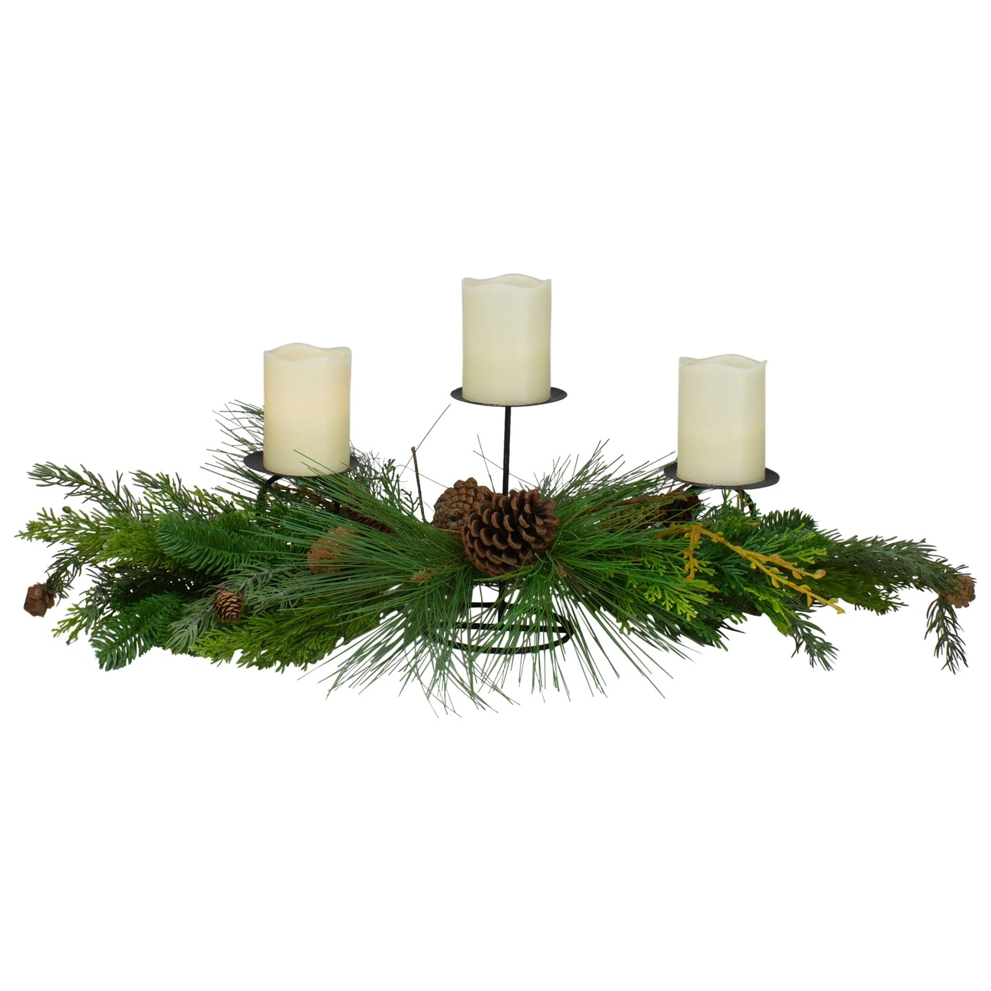 Northlight 32" Brown And Green Artificial Pine Cone And Pine Needle Christmas Candle Holder 7 Northlight 32" Brown And Green Artificial Pine Cone And Pine Needle Christmas Candle Holder - Image 5