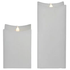 Northlight LED Flickering Flameless Wax Rectangular Candles - 8" - White - Set Of 2 -Northlight 6917953898175087840