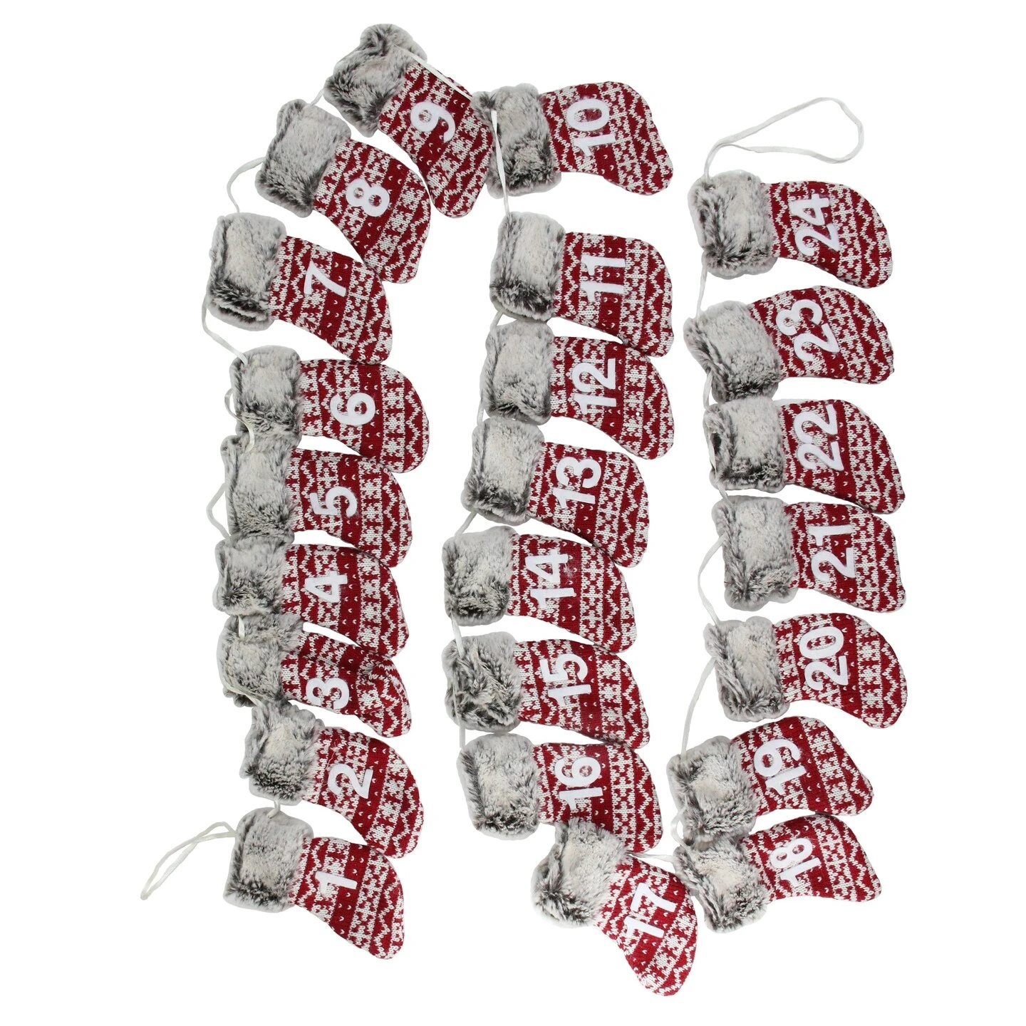 Northlight Countdown To Christmas Stocking Garland - 7.75' X 5" - Red And Gray - Unlit 5 Northlight Countdown To Christmas Stocking Garland - 7.75' X 5" - Red And Gray - Unlit - Image 3