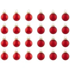 Northlight 2-Finish Mini Christmas Glass Ball Ornaments - 1" (25mm) - Red - 24ct 12 Northlight 2-Finish Mini Christmas Glass Ball Ornaments - 1" (25mm) - Red - 24ct -Northlight 6917998789006372560