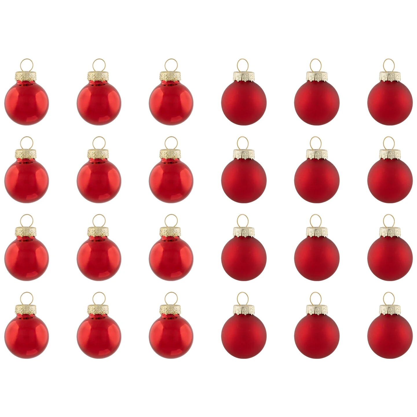 Northlight 2-Finish Mini Christmas Glass Ball Ornaments - 1" (25mm) - Red - 24ct 5 Northlight 2-Finish Mini Christmas Glass Ball Ornaments - 1" (25mm) - Red - 24ct - Image 3