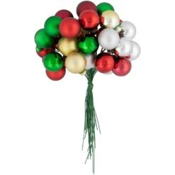 Northlight Shatterproof Ball Ornament Christmas Pick - 6.75" - Traditional Colors Multi -Northlight 6918001571343189216