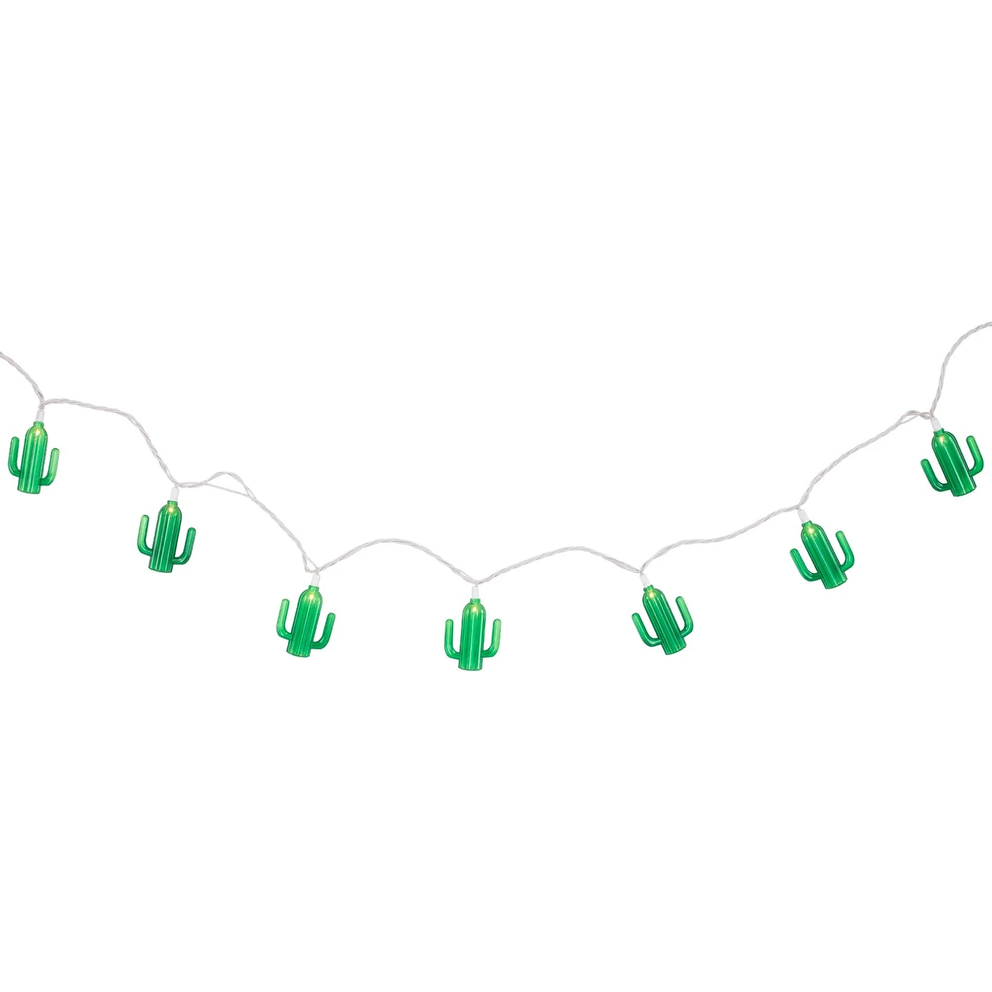 Northlight Green Cactus Patio Light Set - 6' White Wire - 10ct 7 Northlight Green Cactus Patio Light Set - 6' White Wire - 10ct - Image 5