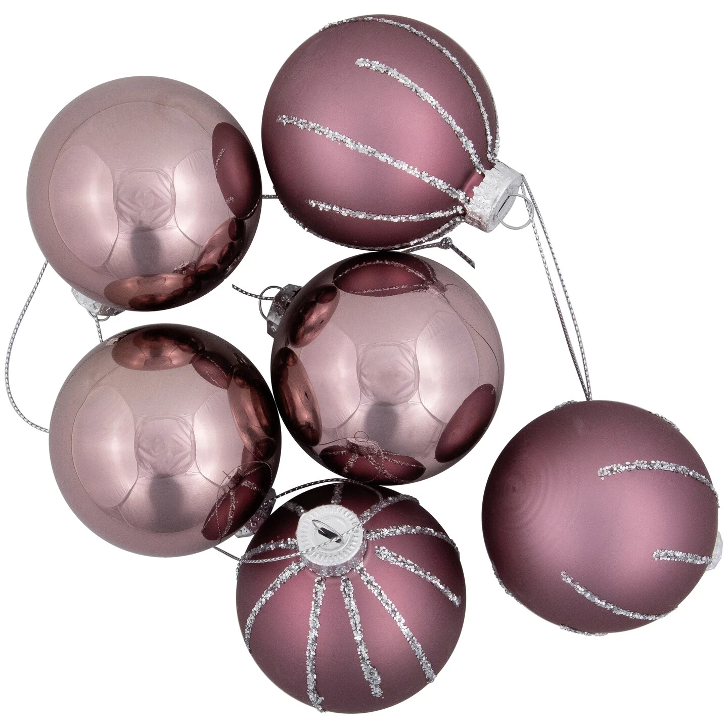 Northlight Shiny And Matte Christmas Glass Ball Ornaments - 2.25" (55mm) - Pink - 24ct 8 Northlight Shiny And Matte Christmas Glass Ball Ornaments - 2.25" (55mm) - Pink - 24ct - Image 6