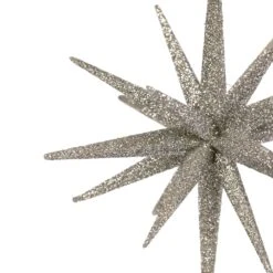 Northlight Sparkling Glitter Starburst Hanging Christmas Ornament - 6" - Silver -Northlight 6918008761937621200