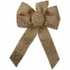 Northlight Burlap Glitter Scroll 6-Loop Christmas Bow Decoration - 9" X 14" - Brown And Gold 1 Northlight Burlap Glitter Scroll 6-Loop Christmas Bow Decoration - 9" X 14" - Brown And Gold -Northlight 6918029835890451104