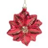Northlight 4.5" Red And Gold Glittery Poinsettia Glass Christmas Ornament -Northlight 6918029836045640352
