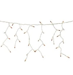 Northlight Mini Incandescent Icicle Christmas Lights - Orange - 3.5' White Wire - 100ct 12 Northlight Mini Incandescent Icicle Christmas Lights - Orange - 3.5' White Wire - 100ct -Northlight 6918029836106076832