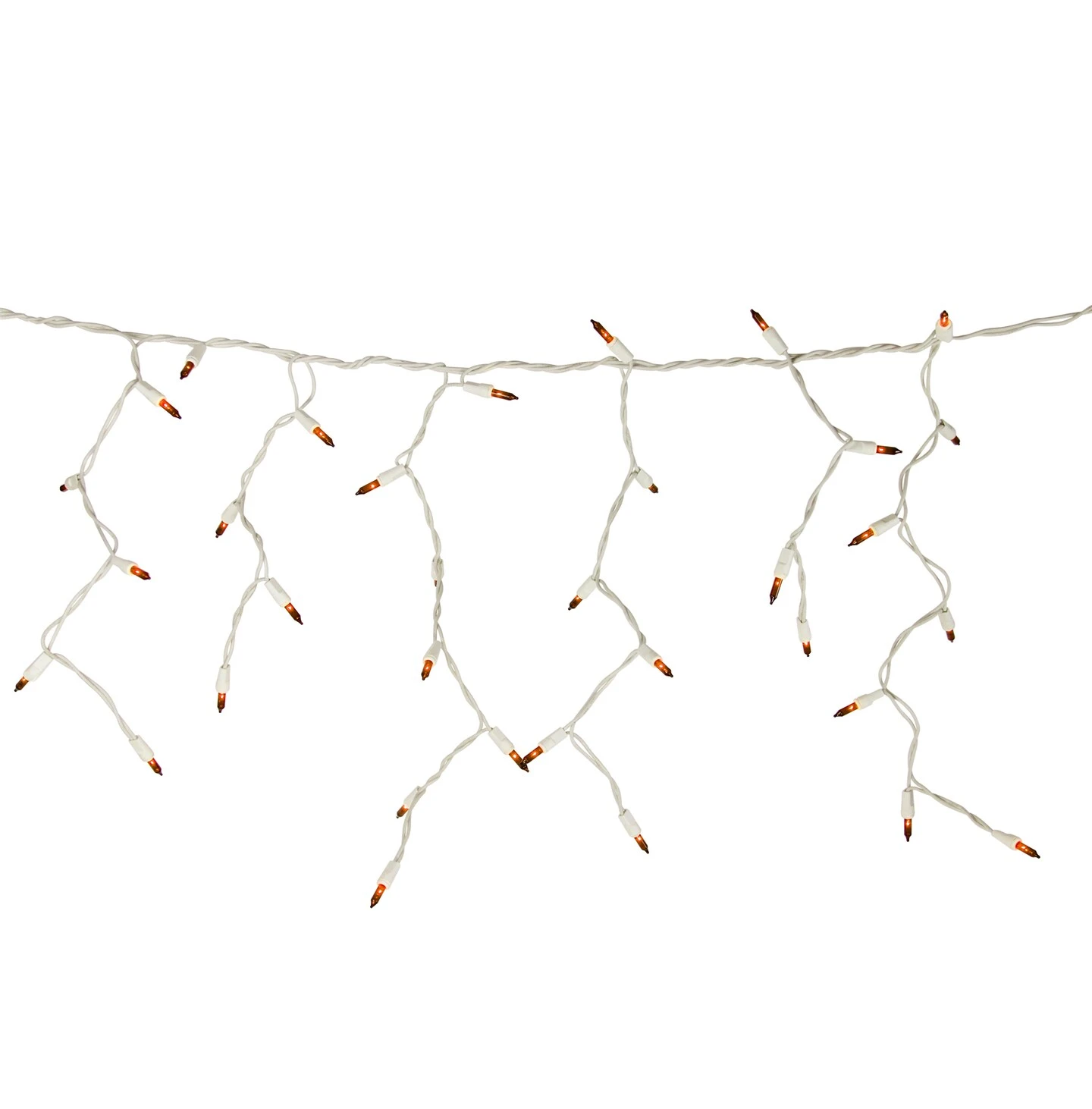 Northlight Mini Incandescent Icicle Christmas Lights - Orange - 3.5' White Wire - 100ct 6 Northlight Mini Incandescent Icicle Christmas Lights - Orange - 3.5' White Wire - 100ct - Image 4
