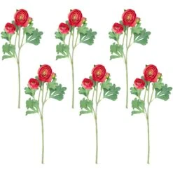 Northlight Real Touchâ„¢ Coral Pink Ranunculus Artificial Floral Sprays, Set Of 6 - 21"