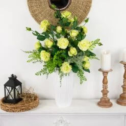 Northlight Real Touch™ Yellow And Green Artificial Rose Floral Sprays, Set Of 6 - 35" 12 Northlight Real Touch™ Yellow And Green Artificial Rose Floral Sprays, Set Of 6 - 35" -Northlight 6918029836415787680