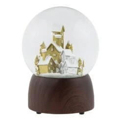 Northlight Christmas Village In The Woods Musical Snow Globe - 6.5" Gold -Northlight 6918029836630745760 2