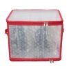 Northlight Transparent Zip Up Christmas Light Storage Box - 12.5" Red