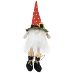 Northlight 7 Northlight Sitting Sunflower Autumn Harvest Gnome Figurine - 11" Orange